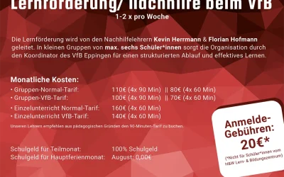 Nachhilfe in Eppingen – neues Angebot beim VfB