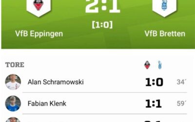 U17 gewinnt Top-Spiel gegen den VfB Bretten mit 2:1